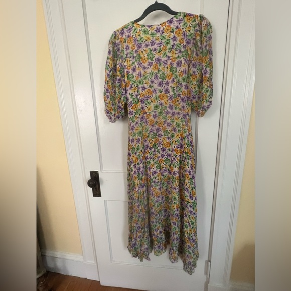 NICHOLAS | DANIELLE DRESS IN WHISTLEDOWN | FLORAL PLUNGING V-NECK | SIZE US 4 - Picture 10 of 12